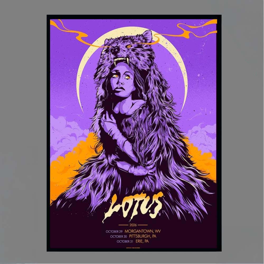 Lotus 2026 Tour Dates October 29 Morgantown WV October 30 Pittsburgh PA October 31 Erie PA Concert Wall Art Print Poster