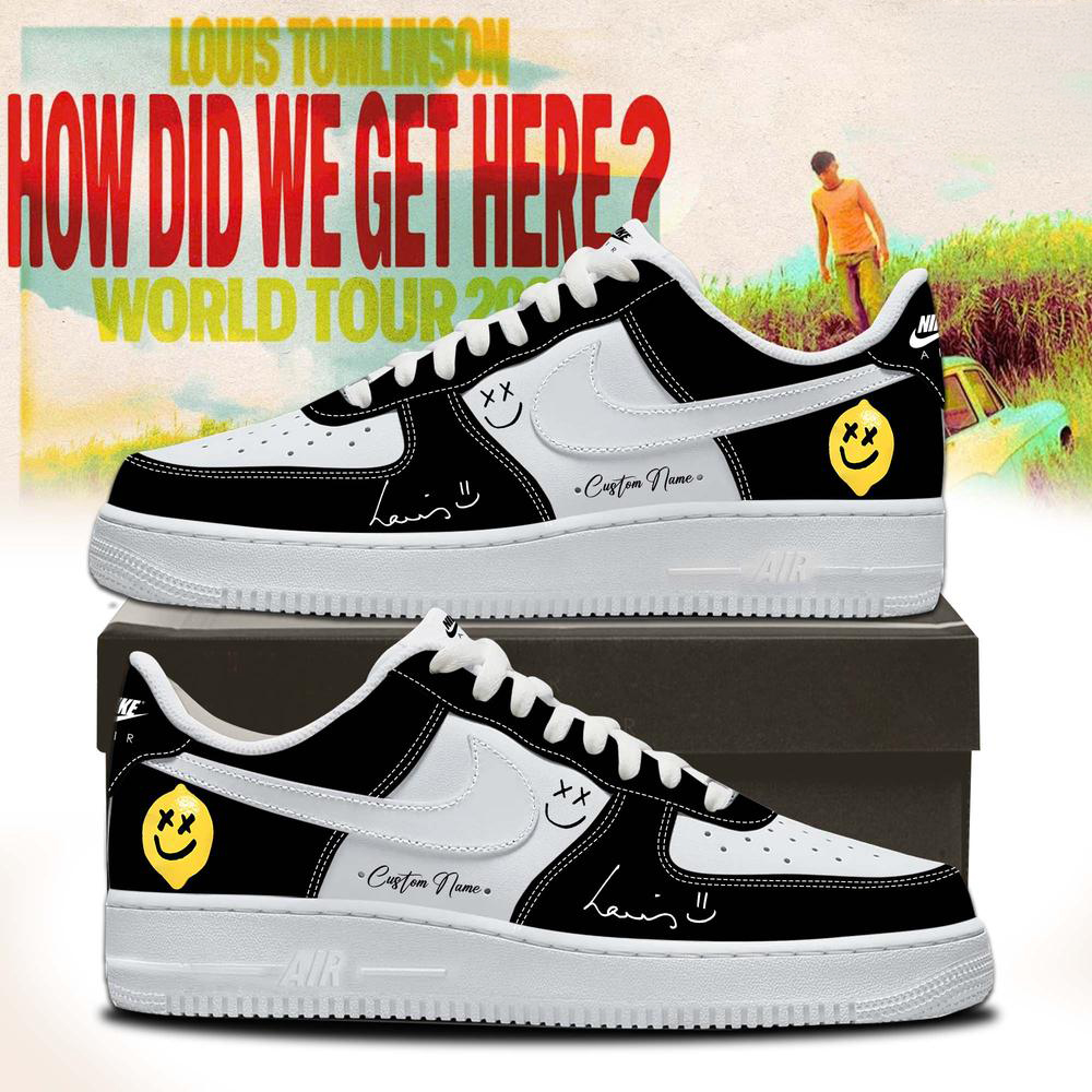 Louis Tomlinson Black and Yellow Music Sneakers