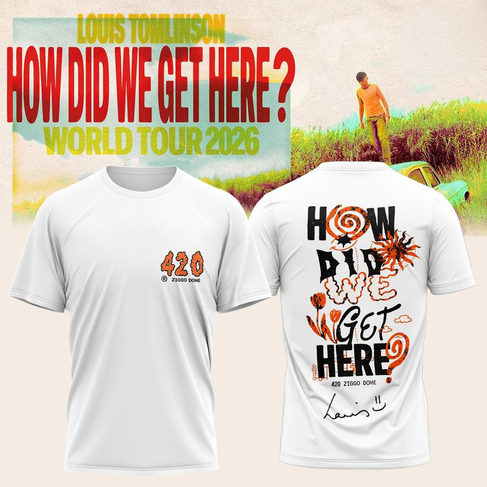 Louis Tomlinson Black How Did We Get Here T Shirt