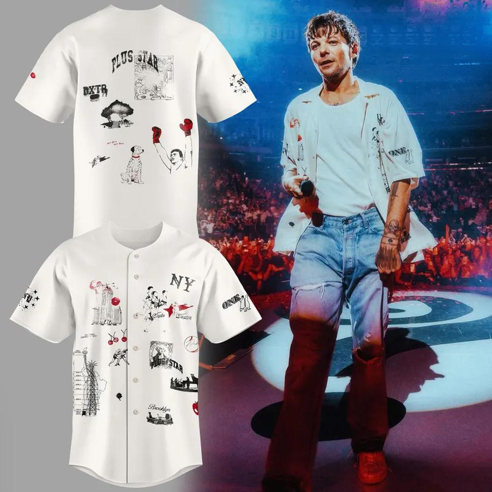 Louis Tomlinson NYC Live Show White Concert Baseball Jersey
