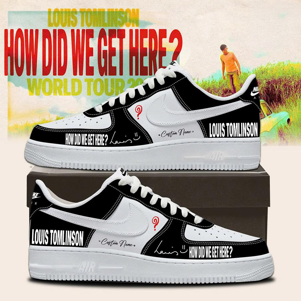 Louis Tomlinson White and Black Graphic Sneakers