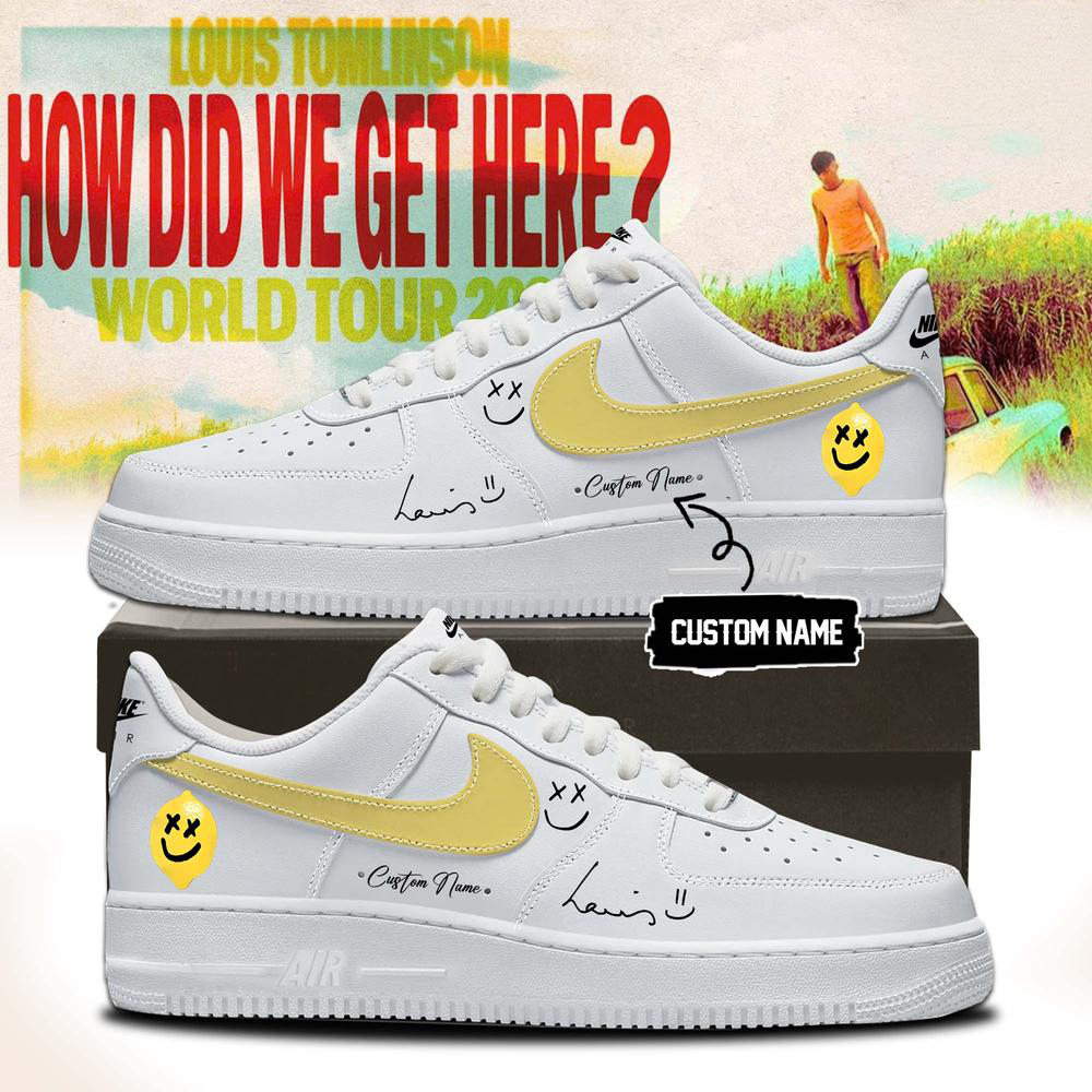 Louis Tomlinson White Yellow How Did We Get Here Sneakers