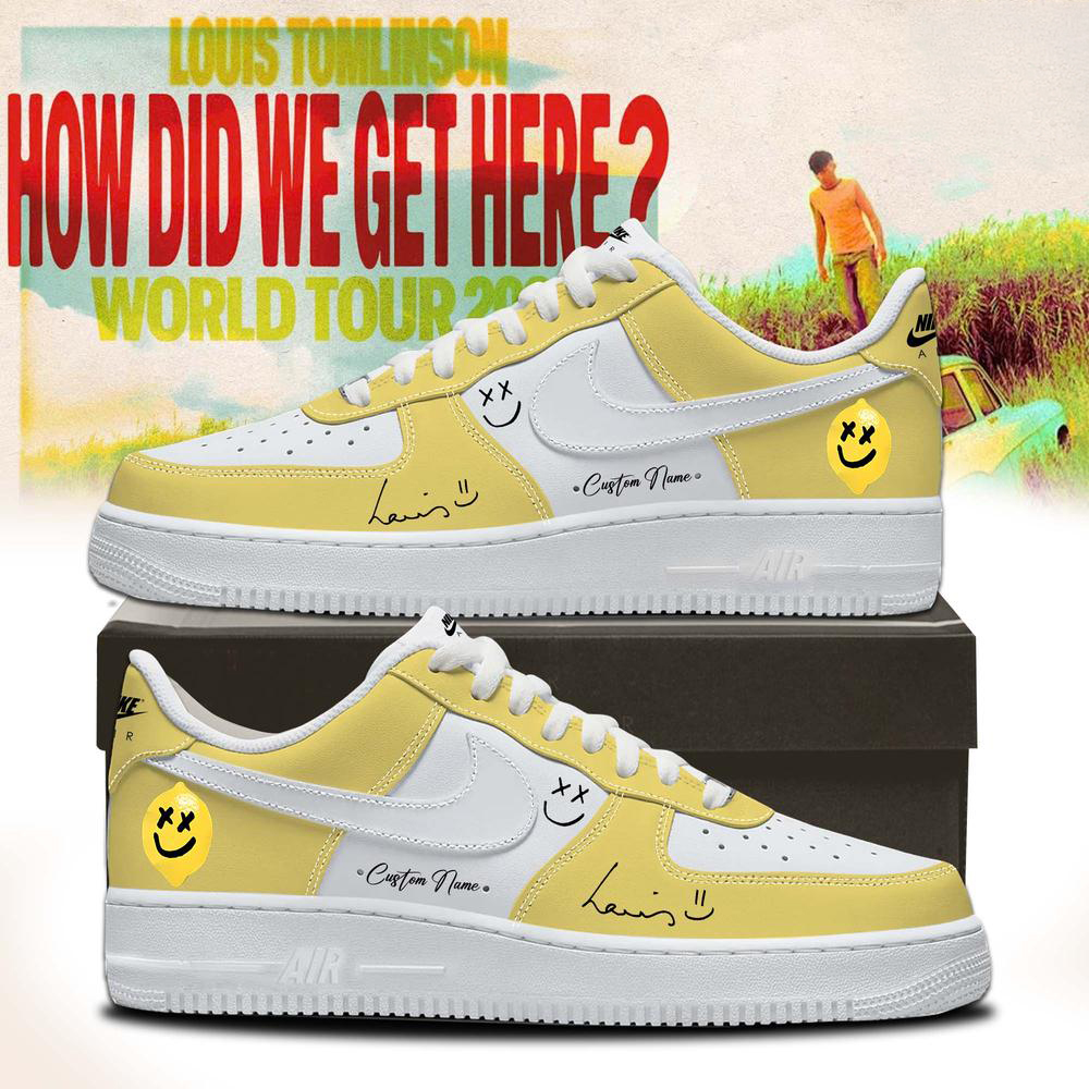 Louis Tomlinson Yellow White 2026 Tour Fan Sneakers