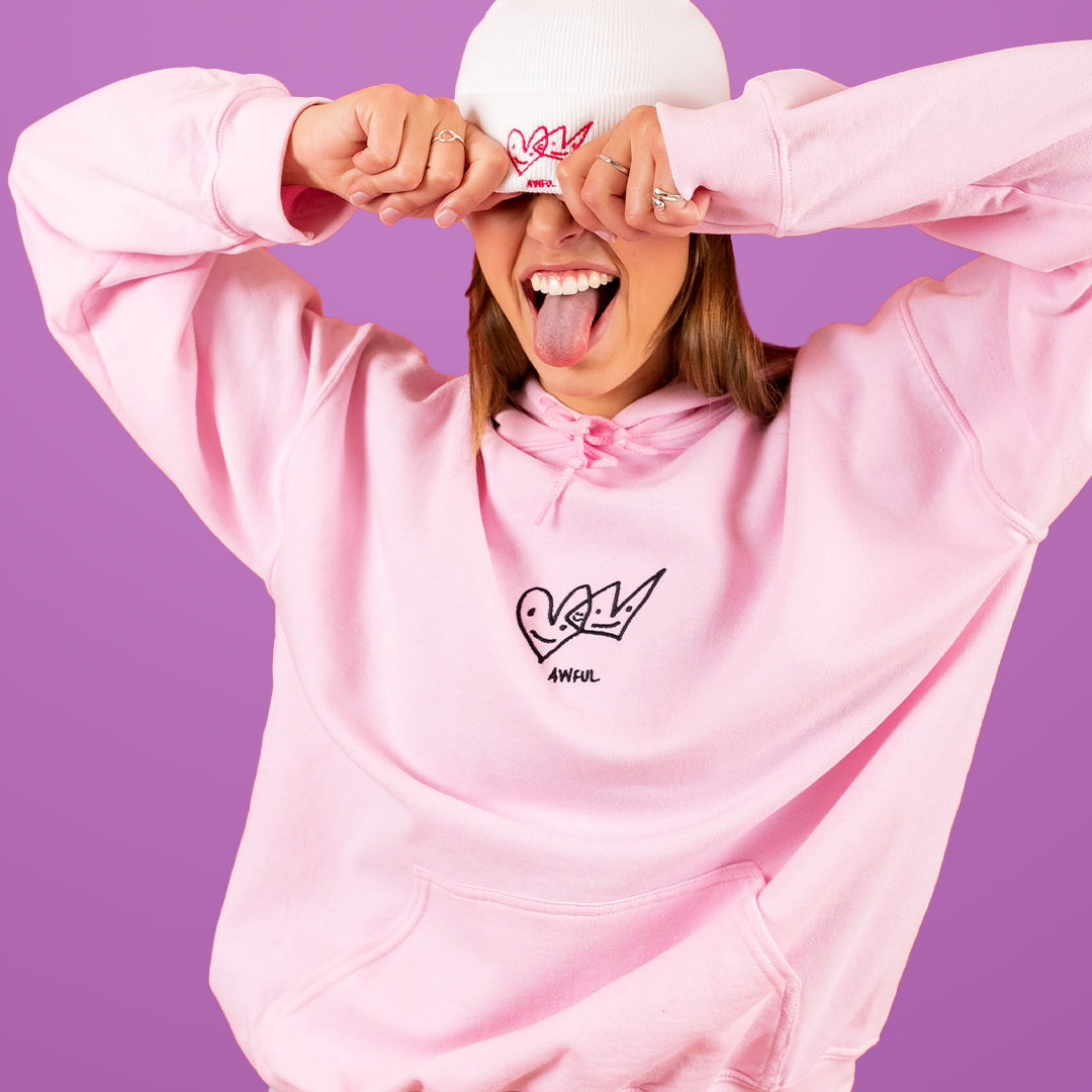 Love is Awful Slogan Hoodie - Vintage Black Streetwear