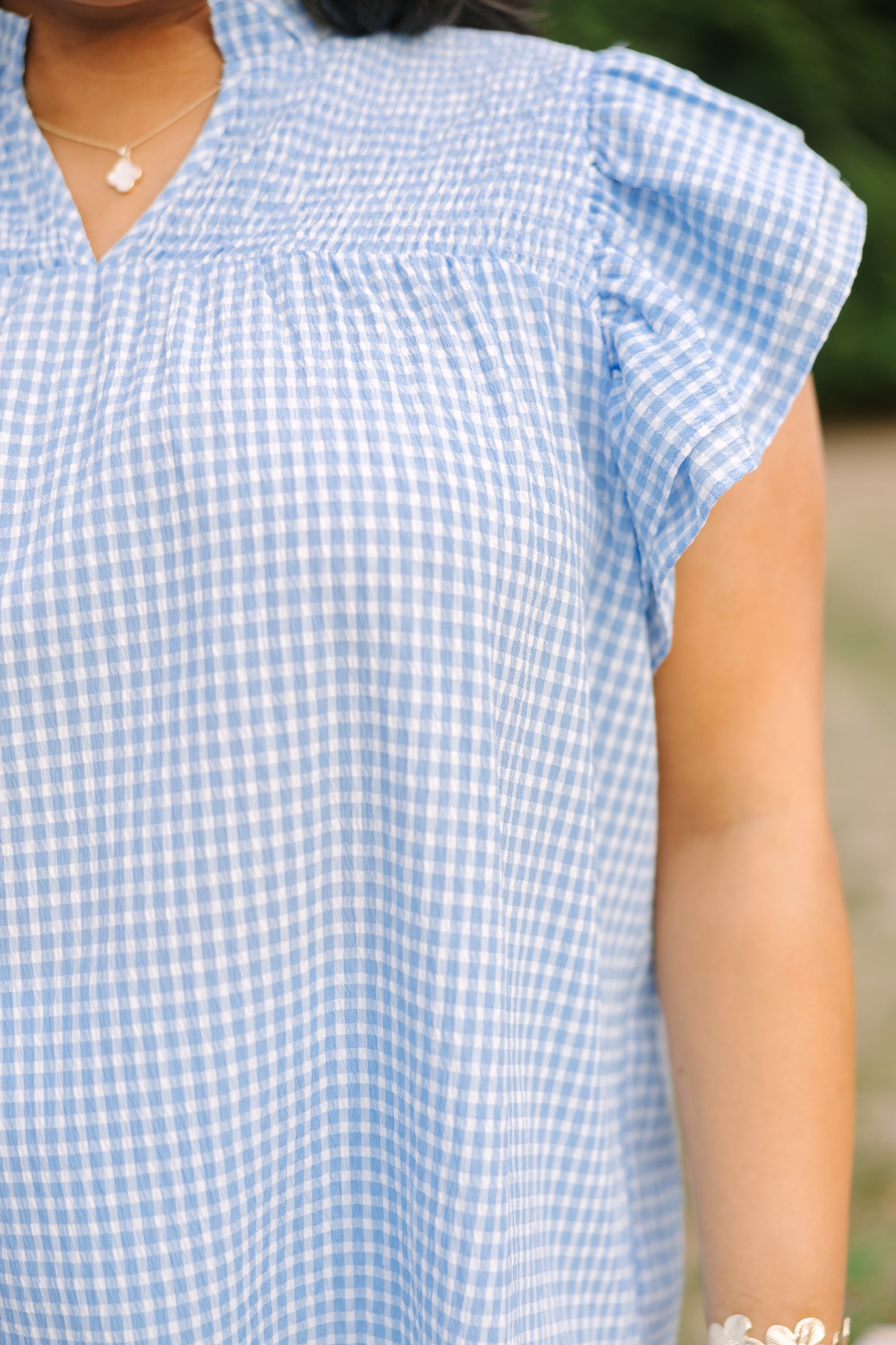 Love Like Mine Top, Blue Gingham 4 Love Like Mine Top, Blue Gingham - Image 4