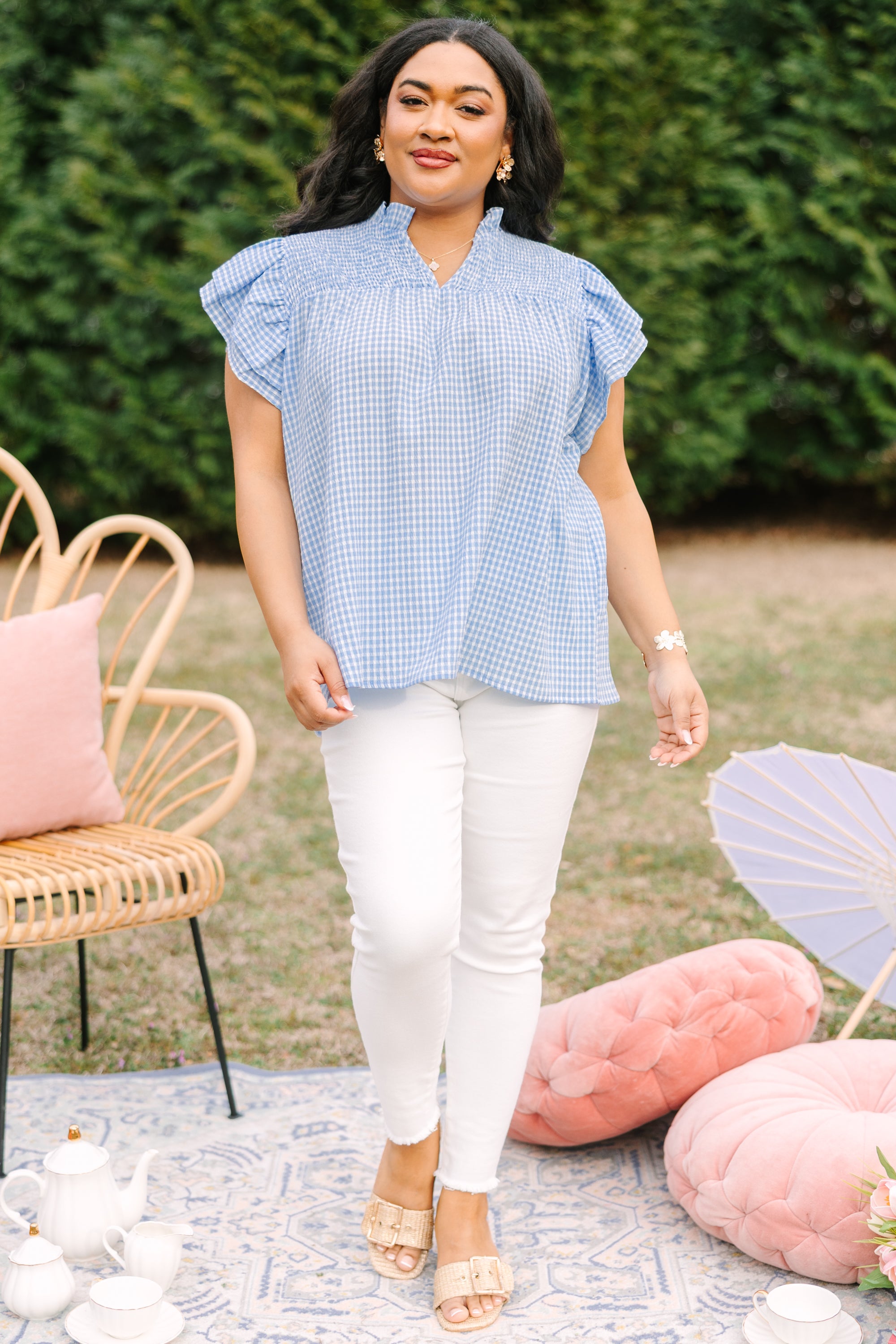 love like mine top blue gingham 3674 pcmju