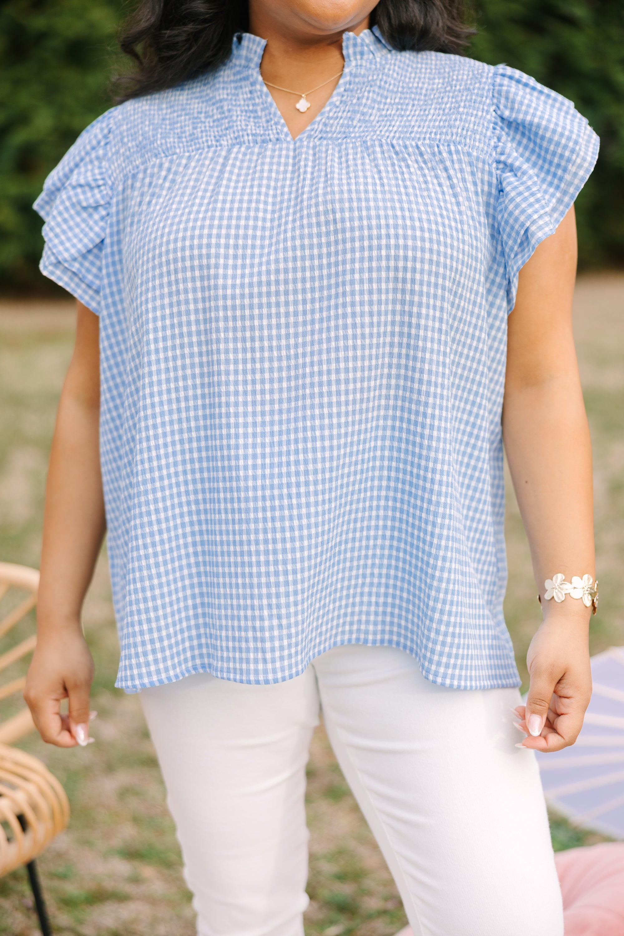 Love Like Mine Top, Blue Gingham 5 Love Like Mine Top, Blue Gingham - Image 5