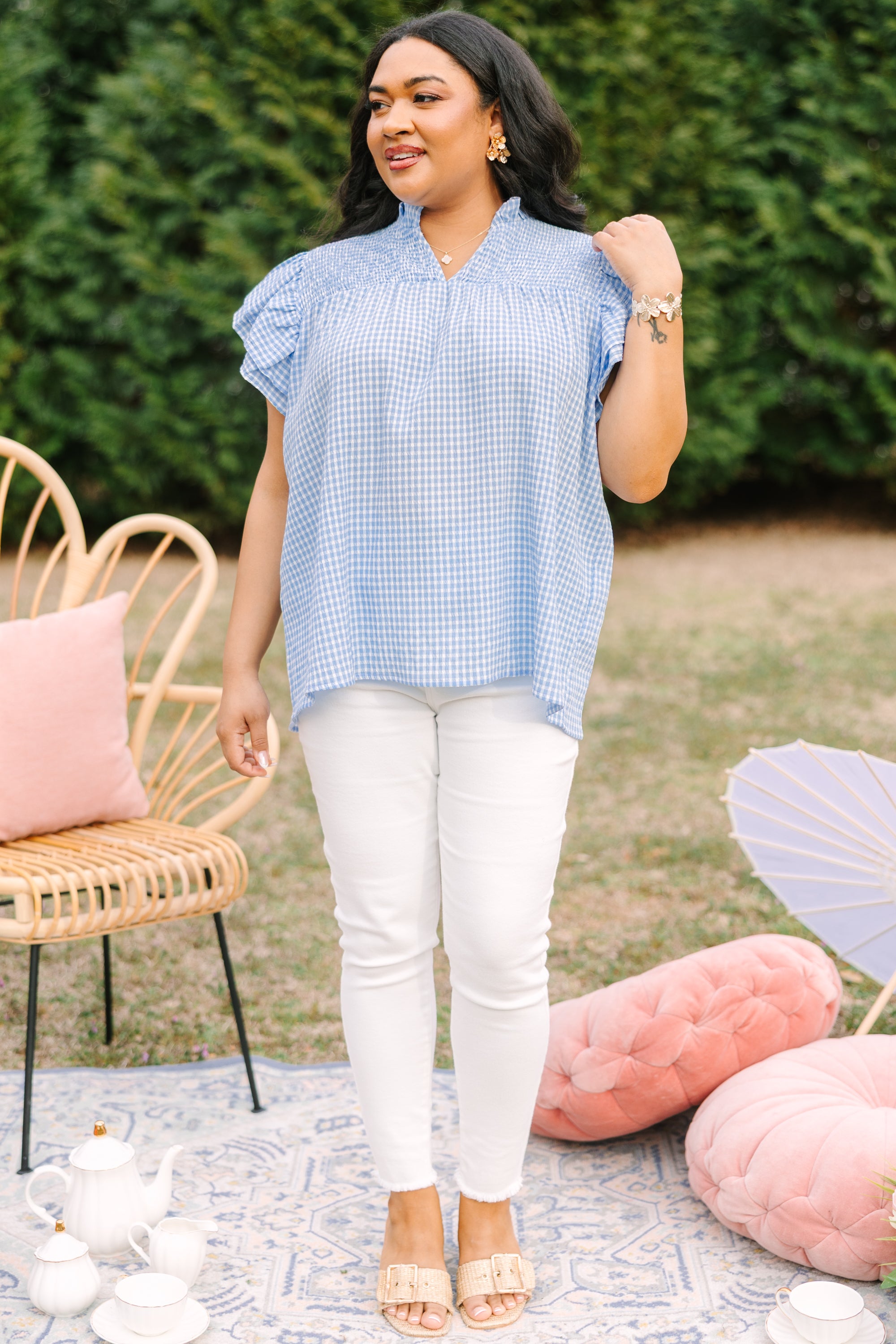 Love Like Mine Top, Blue Gingham 3 Love Like Mine Top, Blue Gingham - Image 3
