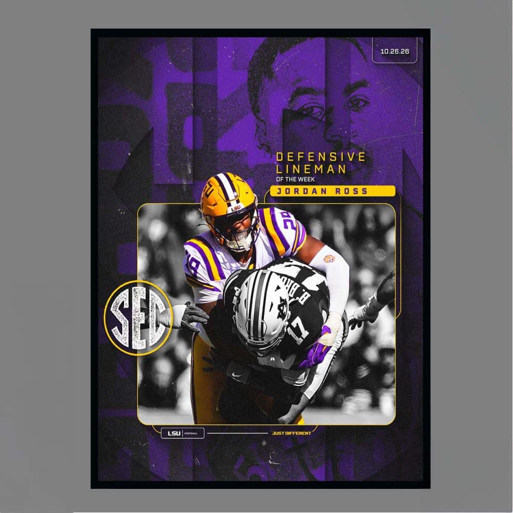 LSU Football Defensive Lineman Of The Week Jordan Ross 102626 SEC Sports Poster