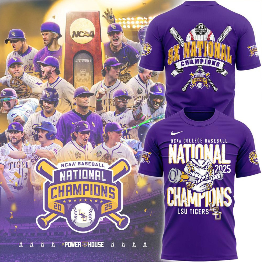 Lsu Merch LSU Tigers 8X National Champions 2025 TShirt LSU Tigers Merch Gift ...
