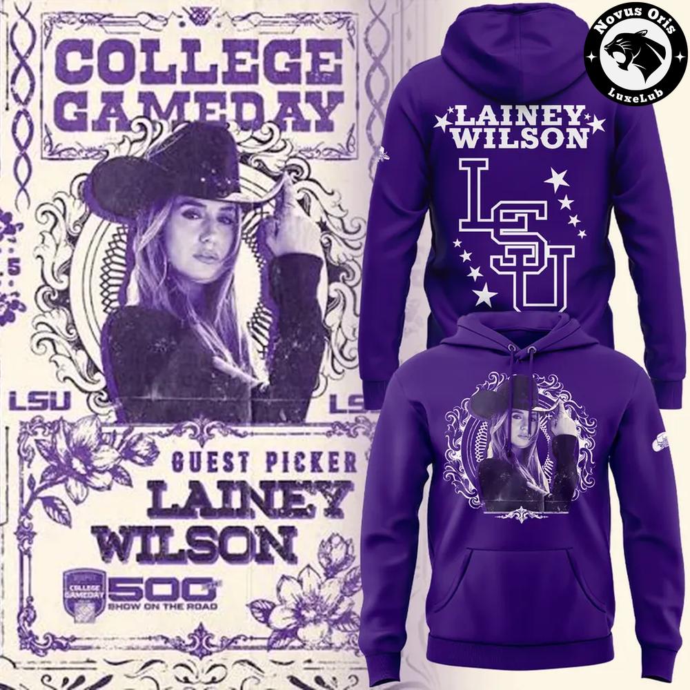 LSU Tigers Football x Lainey Wilson College GameDay 2026 Hoodie 1 - Unicasport LSU Tigers Football x Lainey Wilson College GameDay 2026 Hoodie