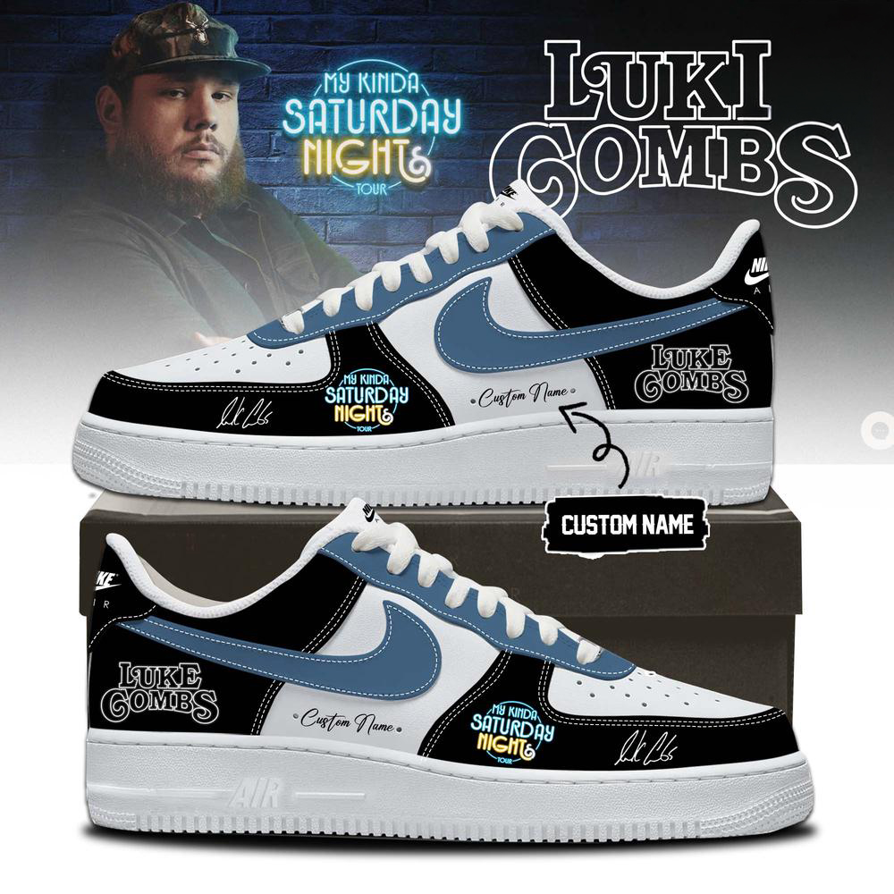 Luke Combs Black and Blue Concert Sneakers