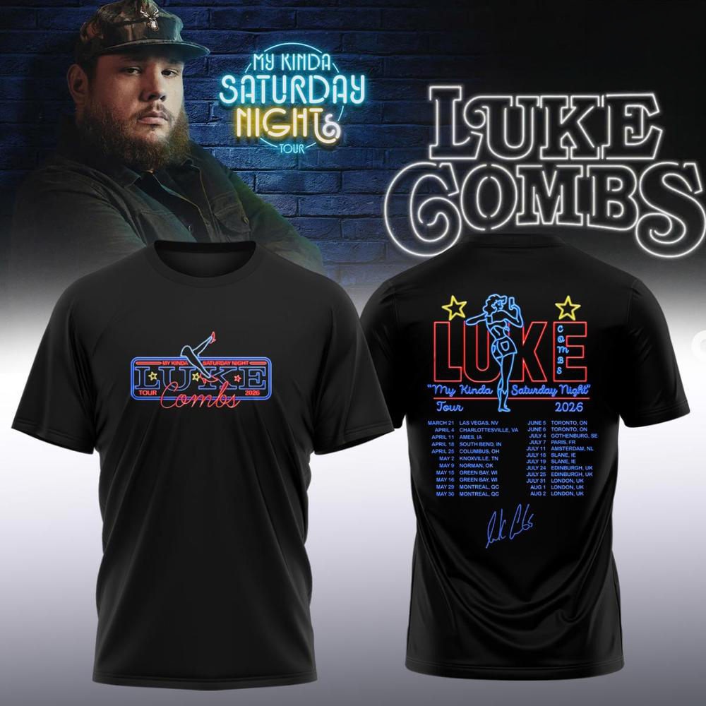 Luke Combs Black and Blue Tour T Shirt