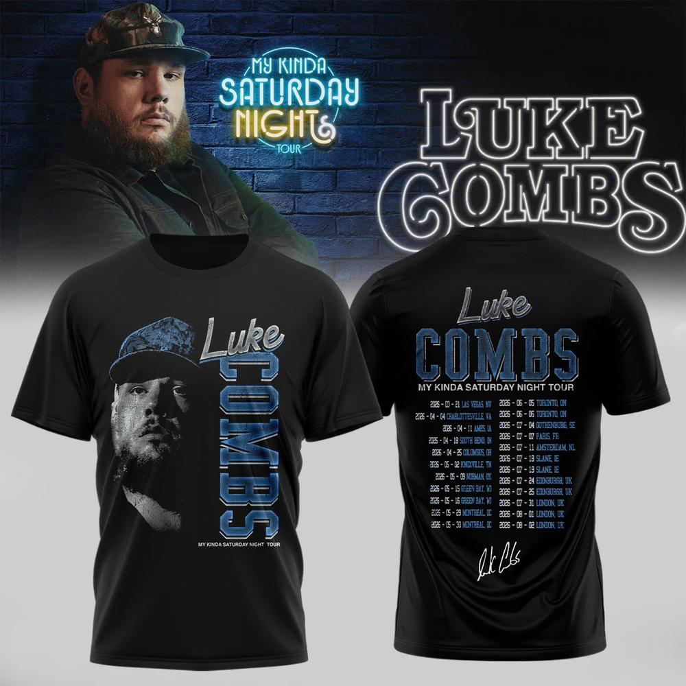 Luke Combs Black Country Music Tour T Shirt