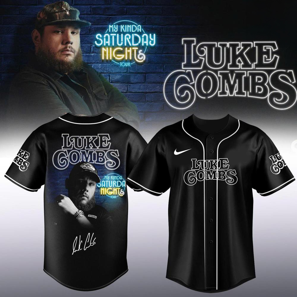 Luke Combs Blue My Kinda Saturday Night Country Baseball Jersey
