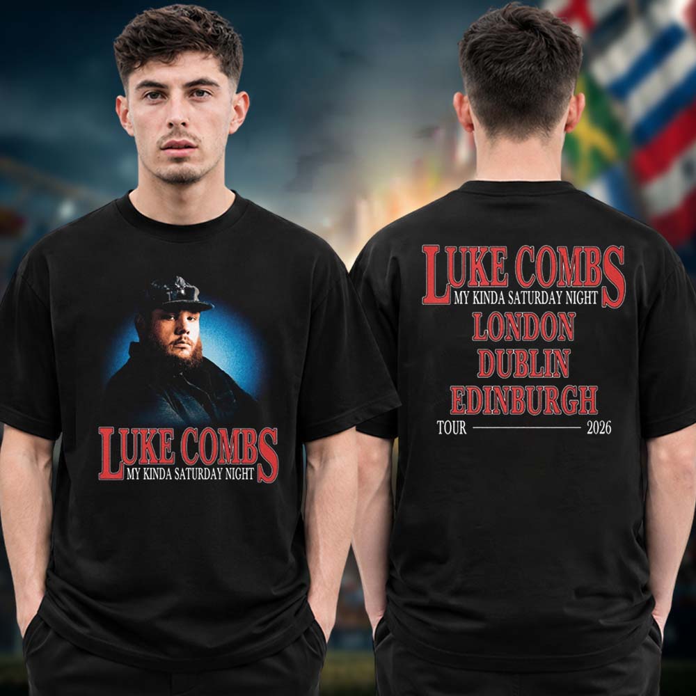 Luke Combs EU And UK My Kinda Saturday Night Tour 2026 Event Two Sided Unisex T Shirt