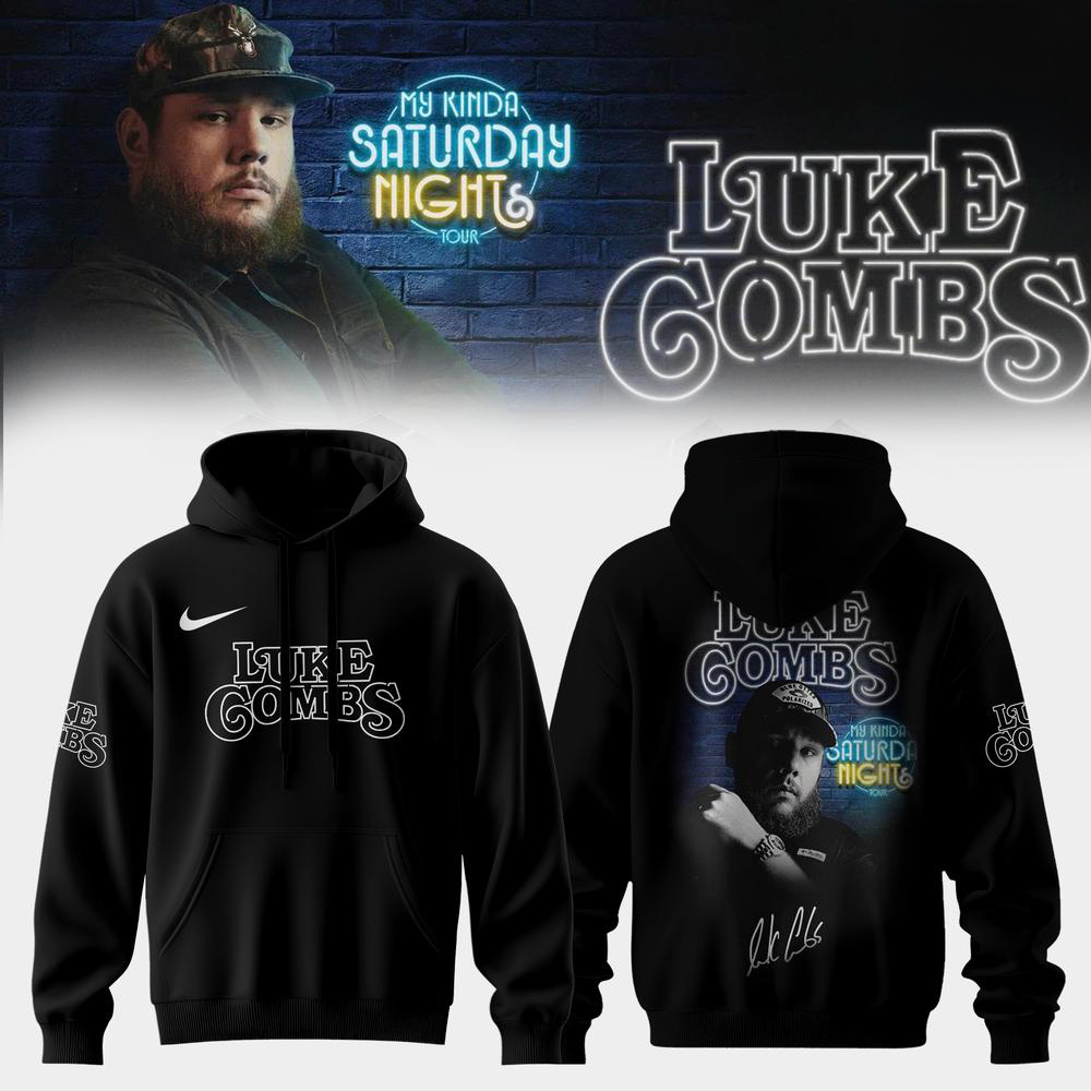 Luke Combs My Kinda Saturday Night Black Tour Hoodie