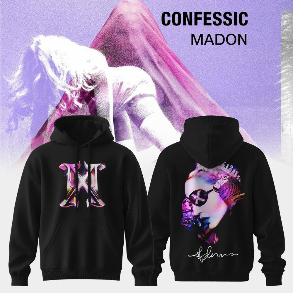 Madonna Confessions II Album Hoodie Purple Aesthetic Pop Music Fan Pullover