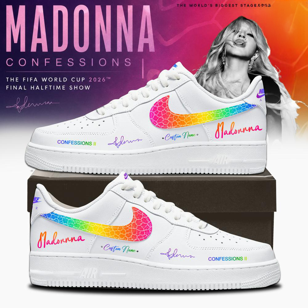 Madonna Confessions II White and Pink Rainbow Concert Sneakers