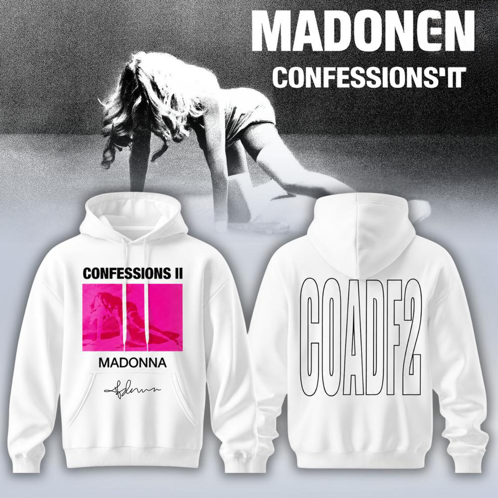 Madonna White and Pink Concert Hoodie Pop Music Gift