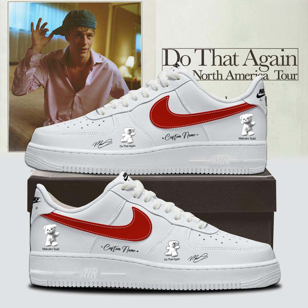 White Red Air Force 1 Sneakers - Malcolm Todd Do That Again Tour 2026