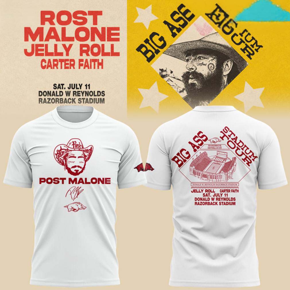 Malone and Jelly Roll White Music Event T Shirt