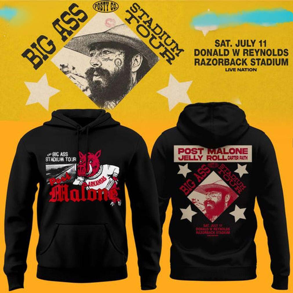 Post Malone Black Big Ass Stadium Hoodie