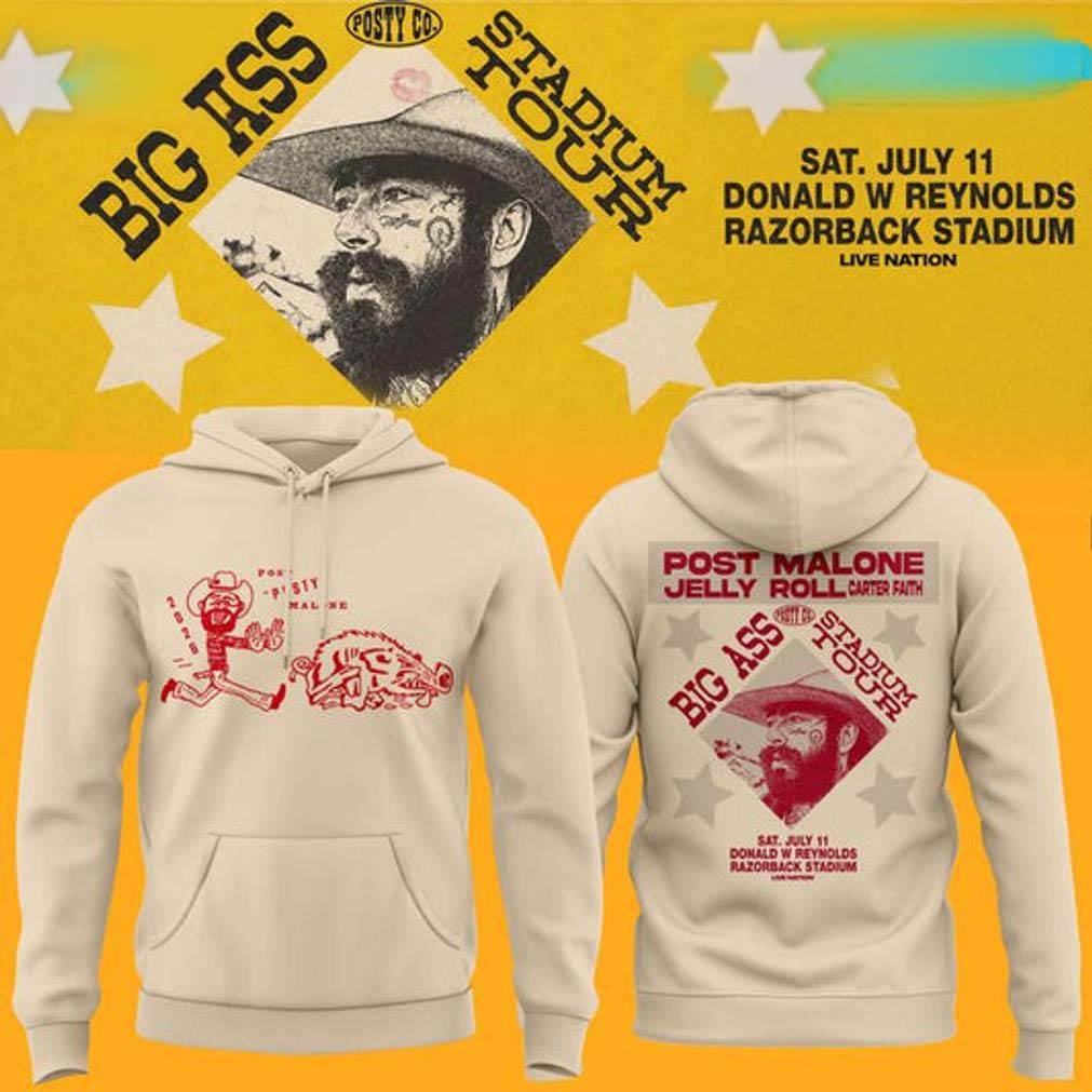 Post Malone Cream Arkansas Stadium Tour Hoodie
