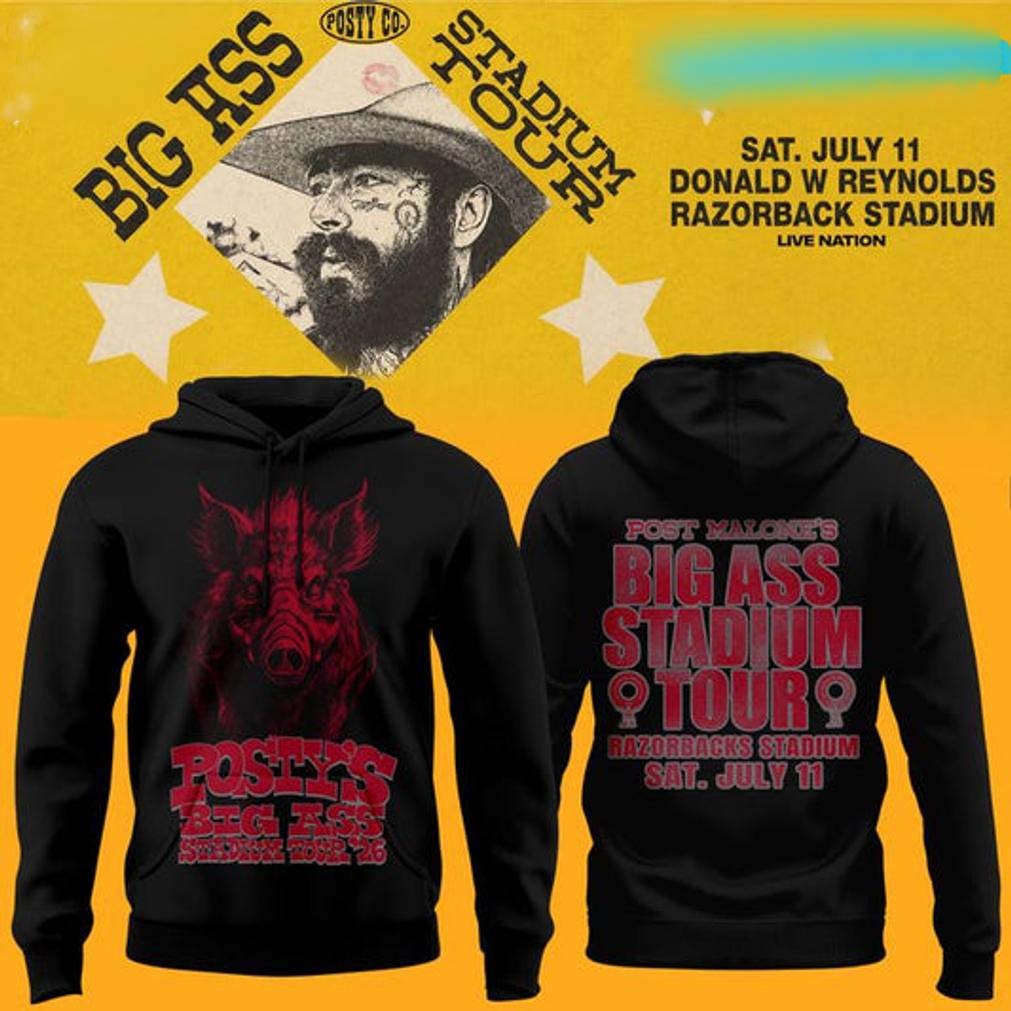 Post Malone Jelly Roll Black Concert Hoodie