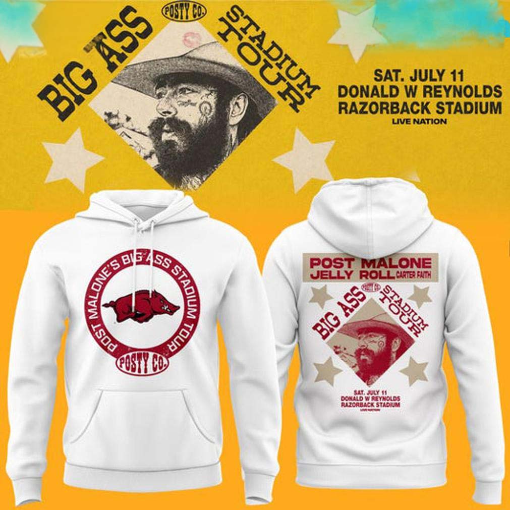 Post Malone White Big Ass Stadium Hoodie