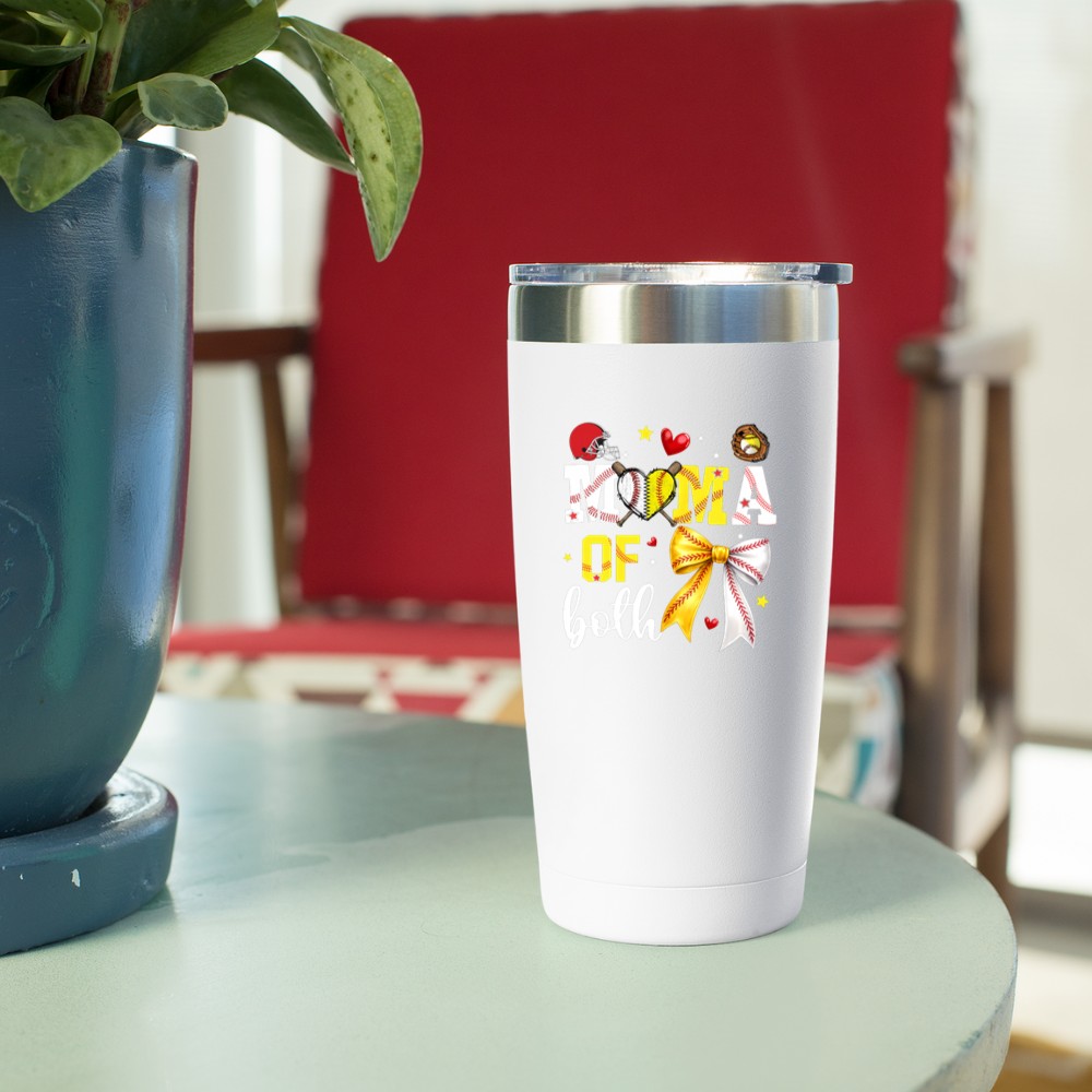 Mama Of Both Baseball Softball Sport Lover Mothers Day Women Pullover Tumbler - Image 4