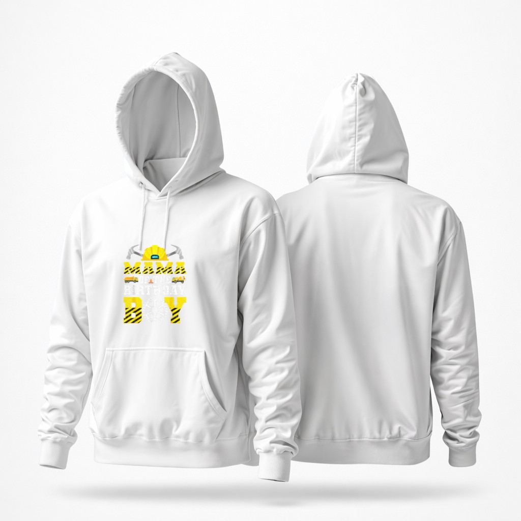 Mama of The Birthday Boy Construction Worker Birthday Graphic Hoodie - Image 3