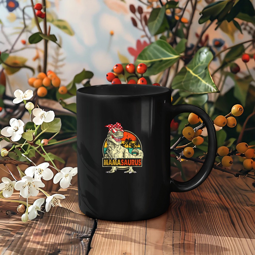 Mamasaurus T Rex Dinosaur Mom Sunglasses Mother Graphic Mug