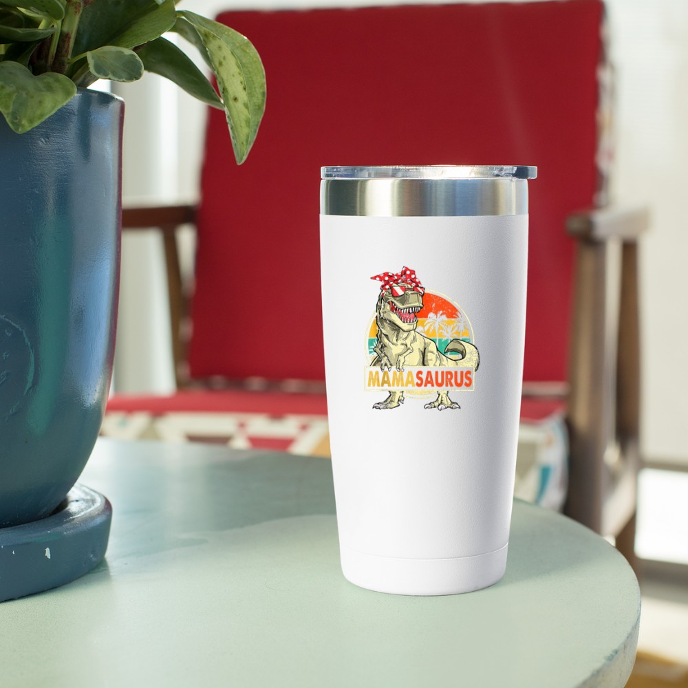 Mamasaurus T Rex Dinosaur Mom Sunglasses Mother Graphic Tumbler - Image 4