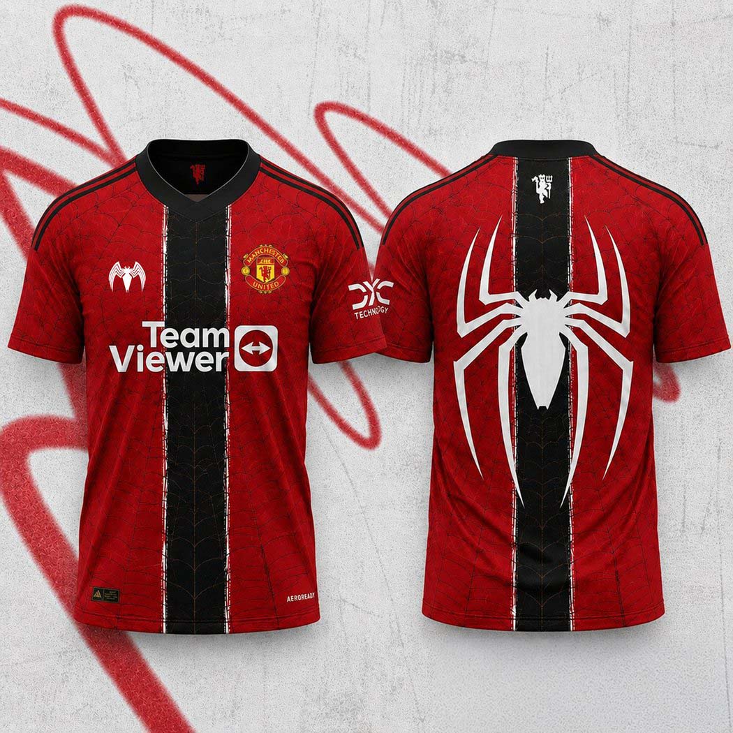 Manchester United x SpiderMan Special Football Jersey 1 - Unicasport Manchester United x SpiderMan Special Football Jersey