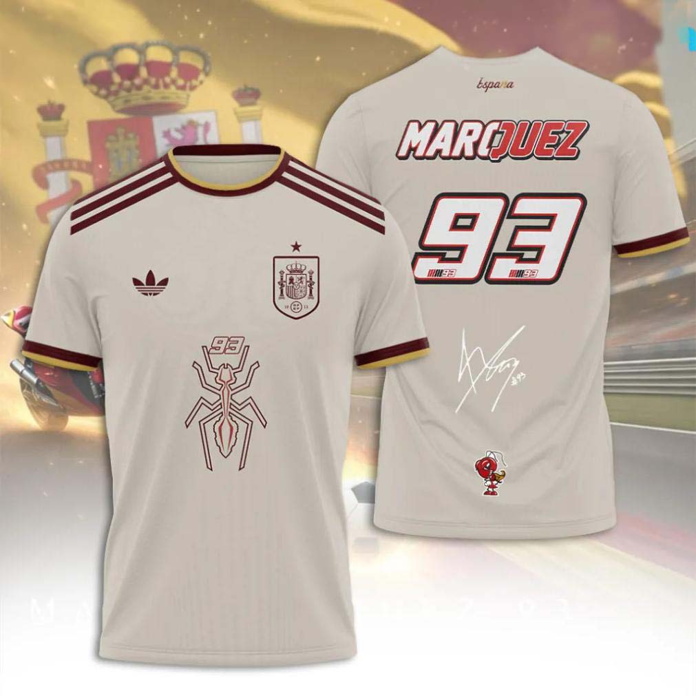 Marc Marquez x Spain National White Football Jersey - Best Gift for Fans