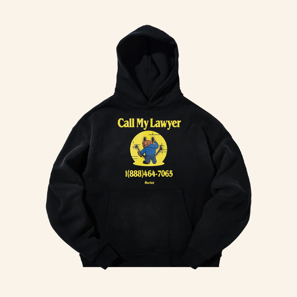 Market Studios Merch Smiley Call My Lawyer Bear Hoodie Gifts For Boyfriend