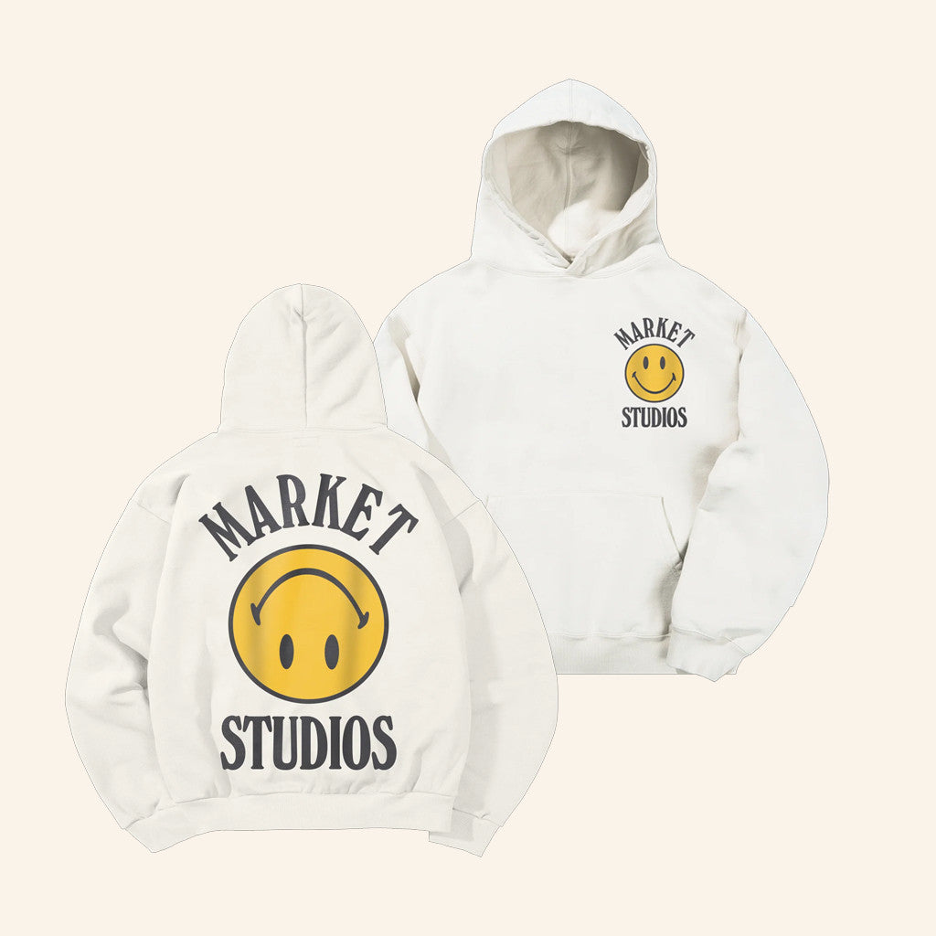 Market Studios Merch Smiley Upside Down Lockup Hoodie Gifts For Besties