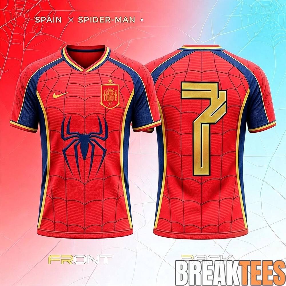 Spain World Cup 2026 Marvel Spider Man Football Jersey