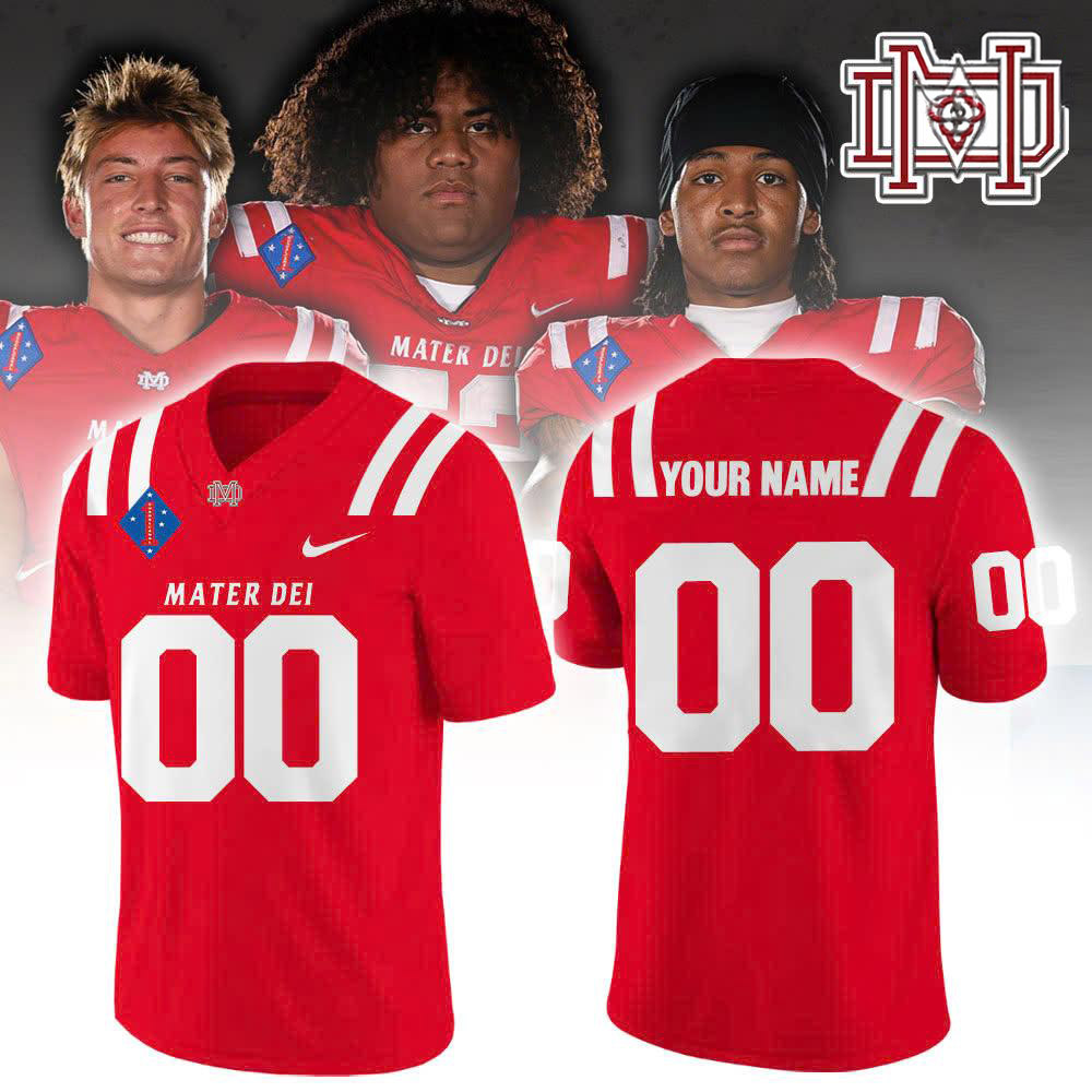 Personalized Mater Dei Football Red Game Day Jersey 1 - Unicasport Personalized Mater Dei Football Red Game Day Jersey