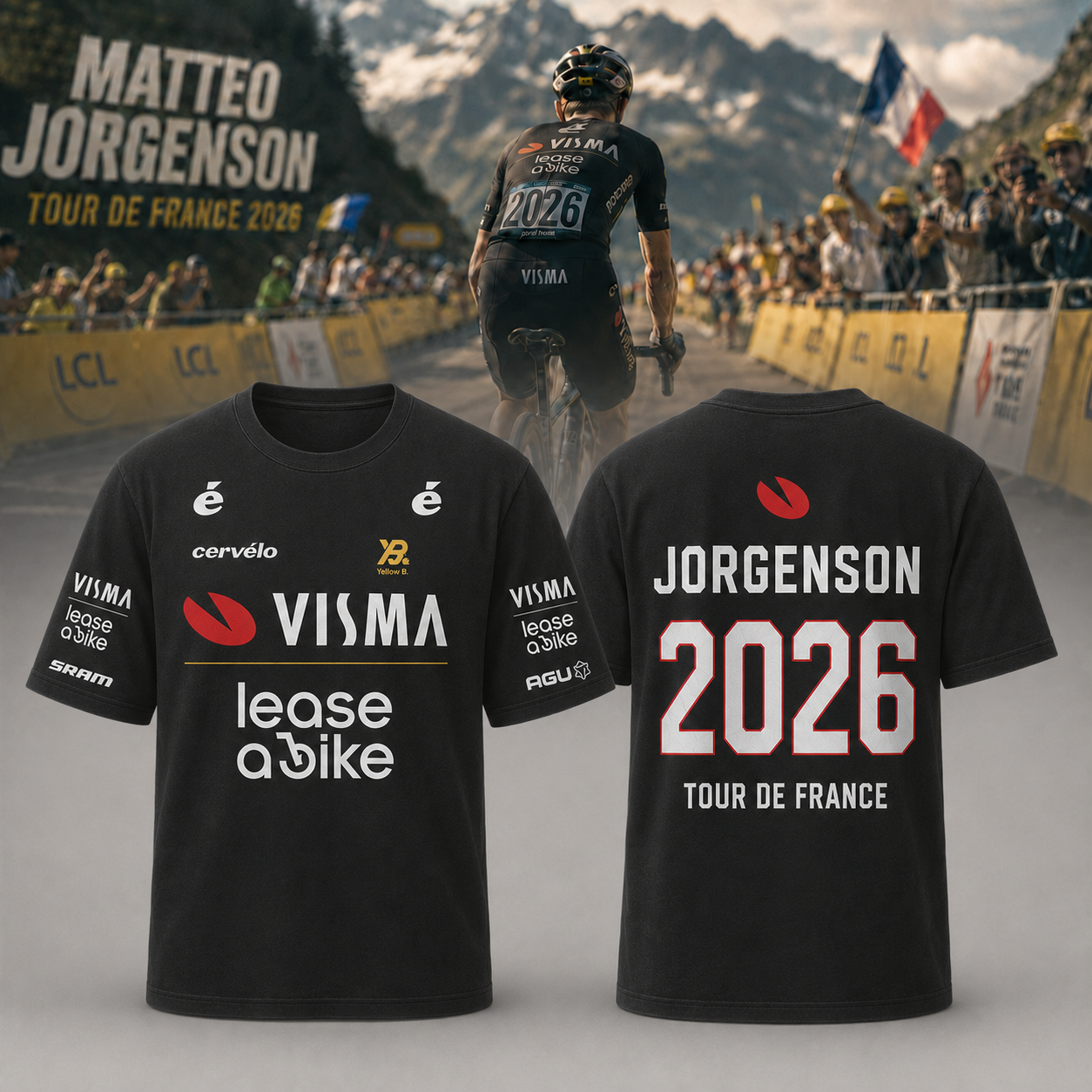 Matteo Jorgenson Tour de France 2026 Cycling Team Graphic T-Shirt - Gift Idea for Fans