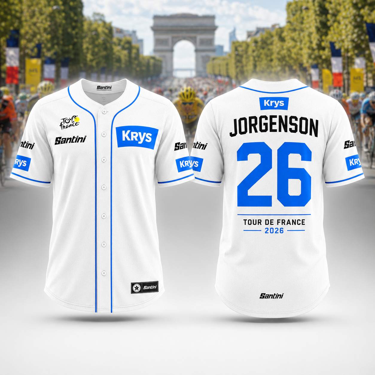 Matteo Jorgenson Tour de France 2026 Cycling White Baseball Jersey - Best Gift for Fans