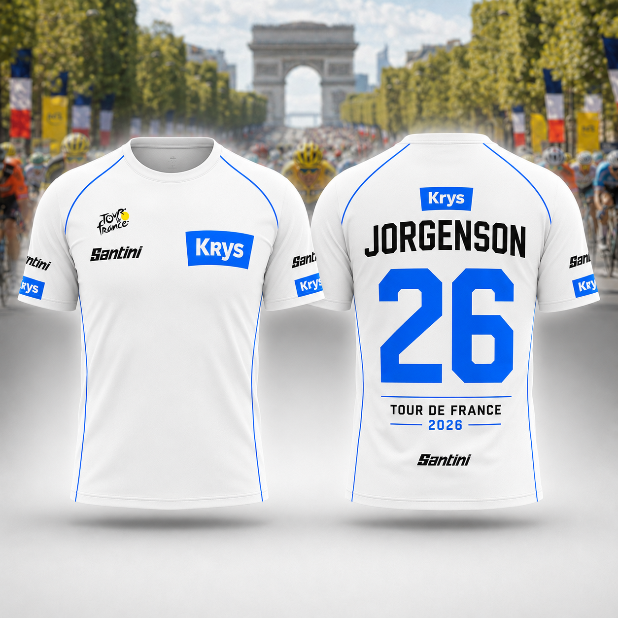 Matteo Jorgenson Tour de France 2026 White Cycling Graphic T-Shirt - Best Gift for Fans