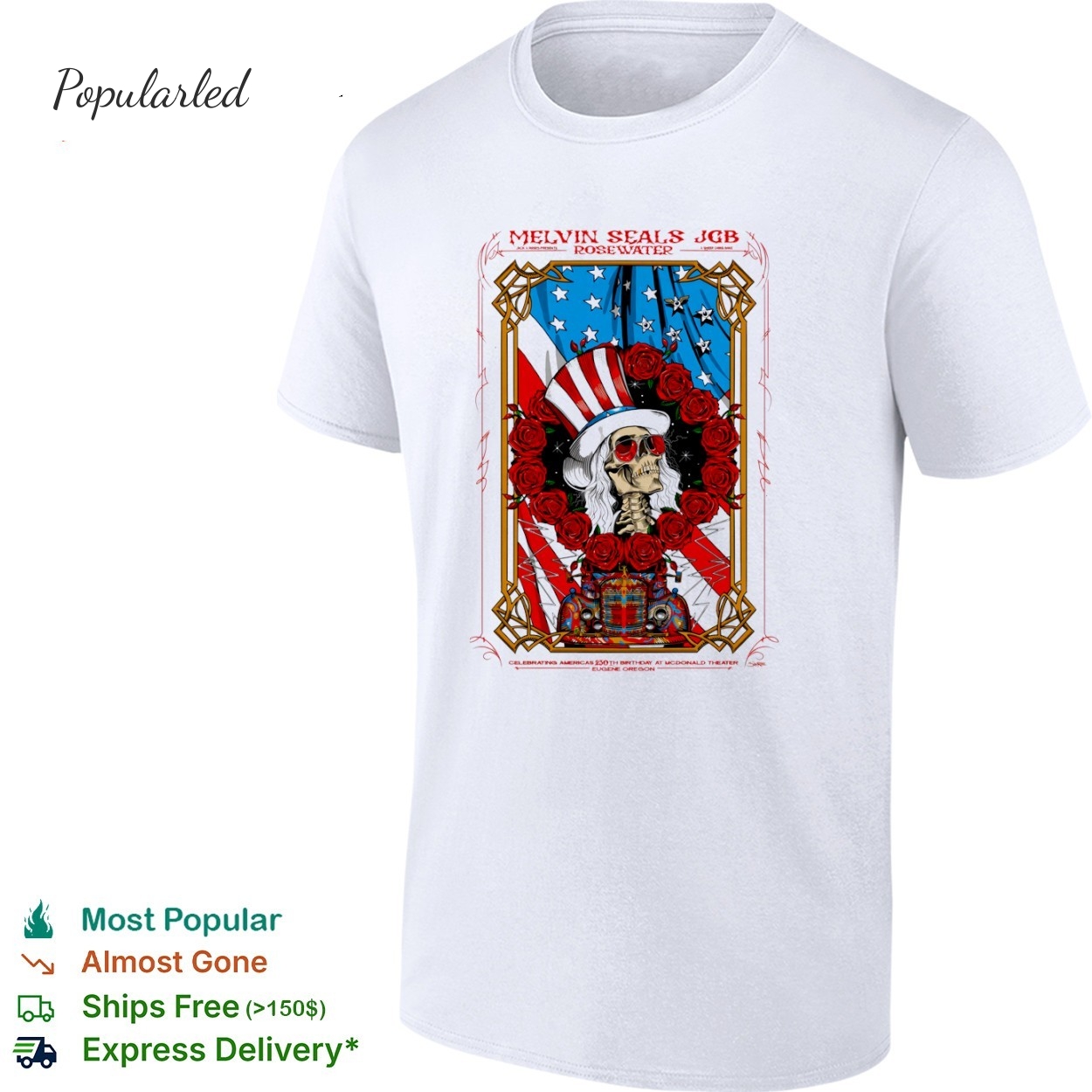 Melvin Seals And JGB Jul 4 2026 At McDonald Theater In Eugene OR Poster shirt