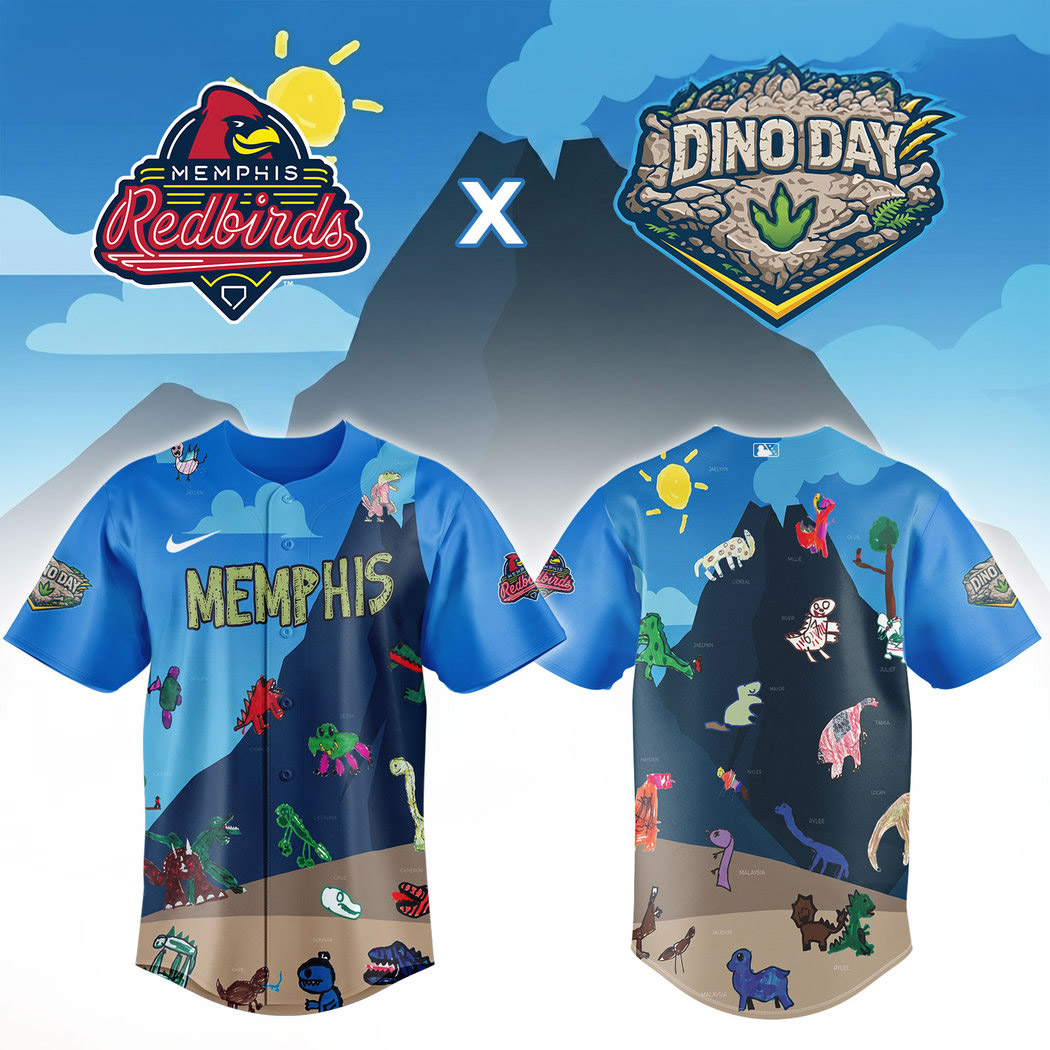 Custom Memphis Redbirds Dino Day Baseball Jersey 1 - Unicasport Custom Memphis Redbirds Dino Day Baseball Jersey