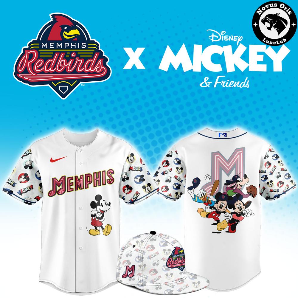 Memphis Redbirds x Disney Mickey Friends Baseball Jersey 1 - Unicasport Memphis Redbirds x Disney Mickey Friends Baseball Jersey