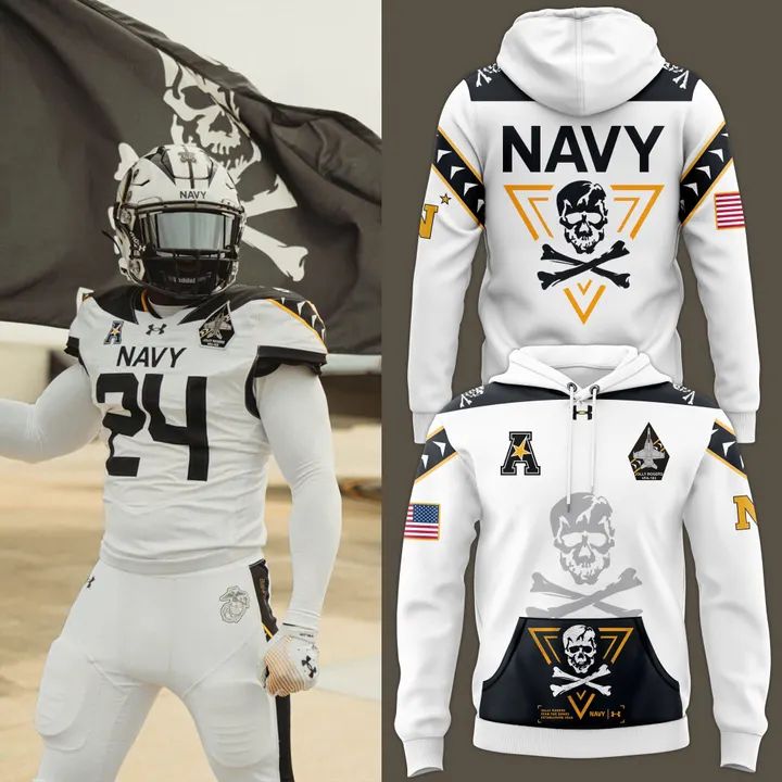 Mens Navy Midshipmen 2024 Rivalry Shield Hoodie