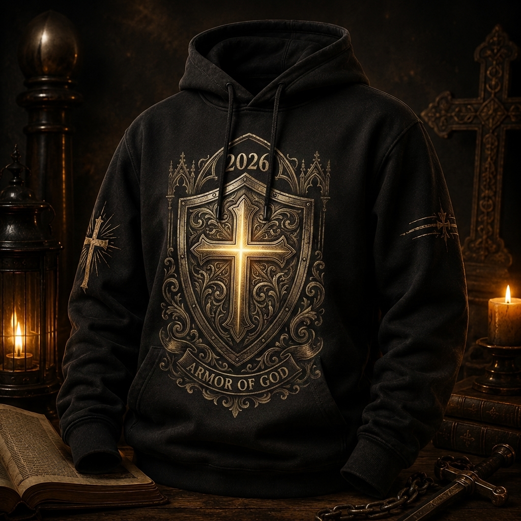 Men's Armor of God Crusader Stadium Jersey Hoodie 2026 Gift Fan Merch