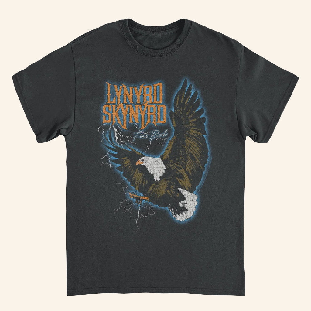 Merch Showroom Merch Lynyrd Skynyrd Free Bird Lightning Black T-Shirt Gifts For Brother