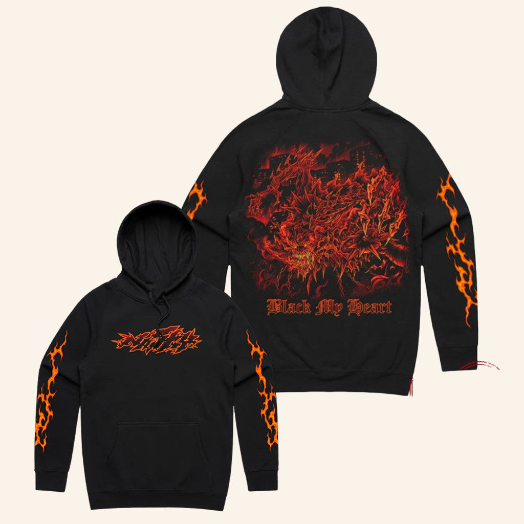 Merch Warfare Merch Black My Heart Black Hoodie Gifts For Band Lovers